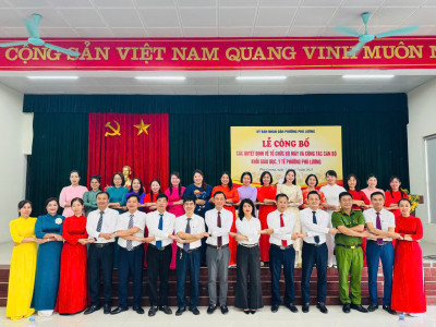 🎉 LỄ CÔNG BỐ VÀ TRAO CÁC QUYẾT ĐỊNH VỀ CÔNG TÁC TỔ CHỨC, LÃNH ĐẠO CÁN BỘ NGÀNH GIÁO DỤC TRÊN ĐỊA BÀN PHƯỜNG PHÚ LƯƠNG